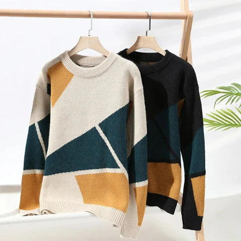 Round Neck Knitted Sweater for Men