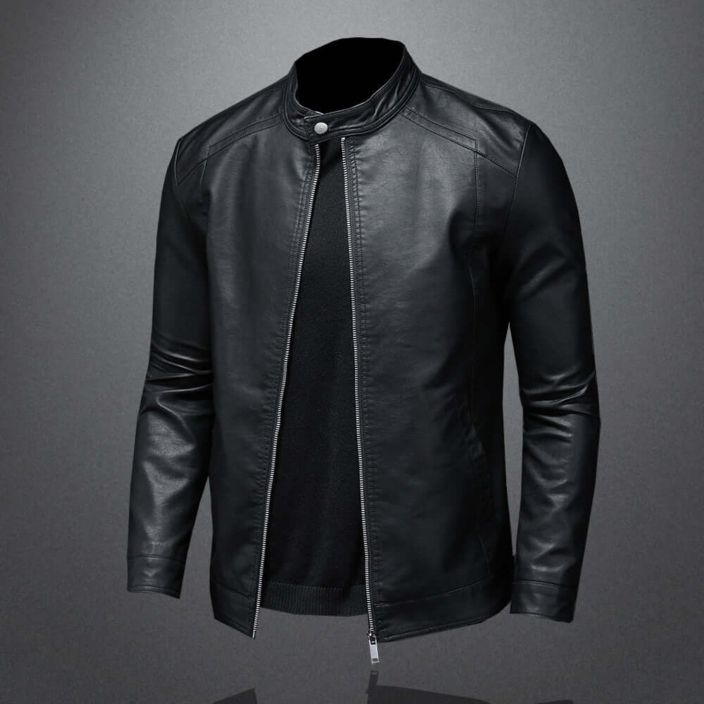 Classic Leather Moto Jacket for Men