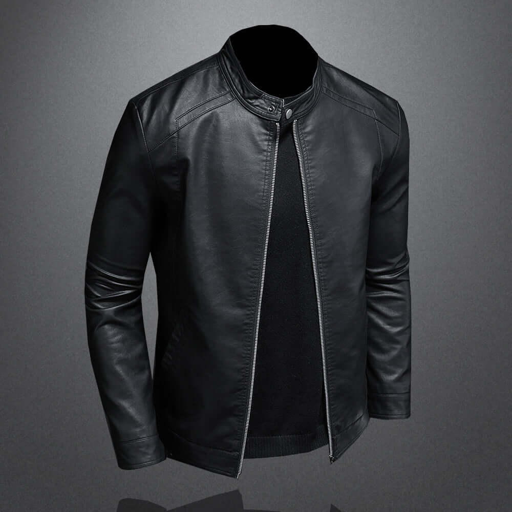 Classic Leather Moto Jacket for Men