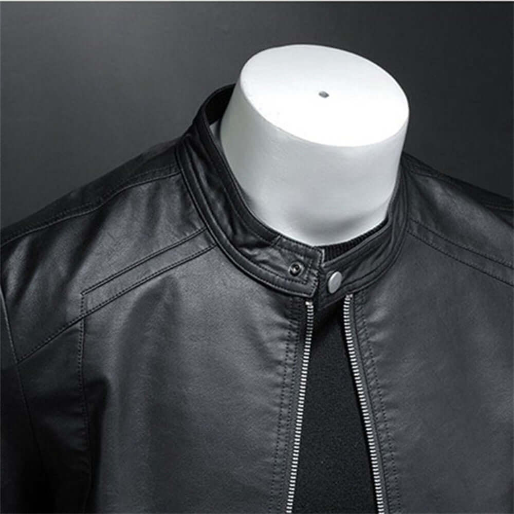 Classic Leather Moto Jacket for Men